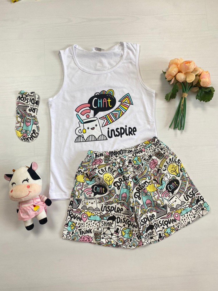 Pijama dama bumbac Chat este o pijama scurta si confortabila. Alegerea ideala pentru zilele calduroase petrecute in interiorul casei tale.