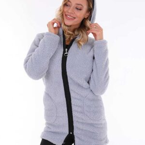 Hanorac cu Fermoar Cocolino Gri foarte pufos și moale la atingere. Ideal pentru persoanele friguroase. Alege calitatea la preturi mici!