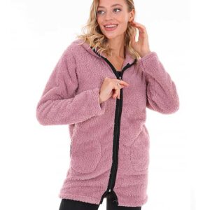 Hanorac cu Fermoar Cocolino Roz foarte pufos și moale la atingere. Ideal pentru persoanele friguroase. Alege calitatea la preturi mici!