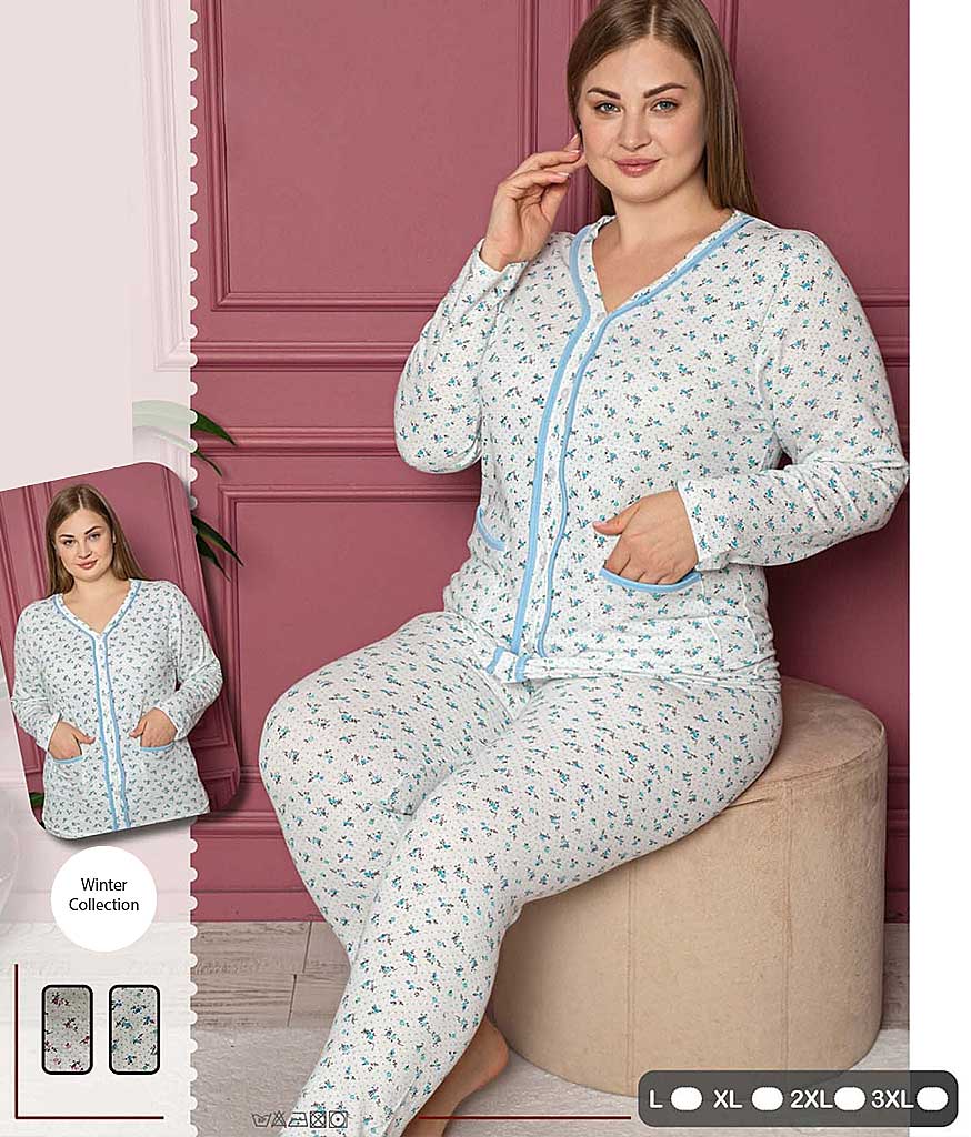 acceptable anchor merge Pijama Vatuita Marimi Mari Model Floral - bumbac premium