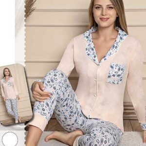 Pijama cu Camasa Imprimeu Oriental Roz confectionata din bumbac premium. Simte-te feminină și confortabila la tine acasa! Calitate la preturi mici!