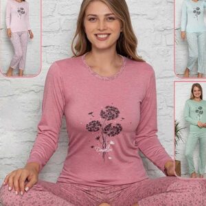 Pijama Vascoza Pantaloni Lungi din vâscoză fină. Nu lasa vremea de afara sa-ti incurce planurile, o seara confortabila la un film bun intr-o pijama cool!